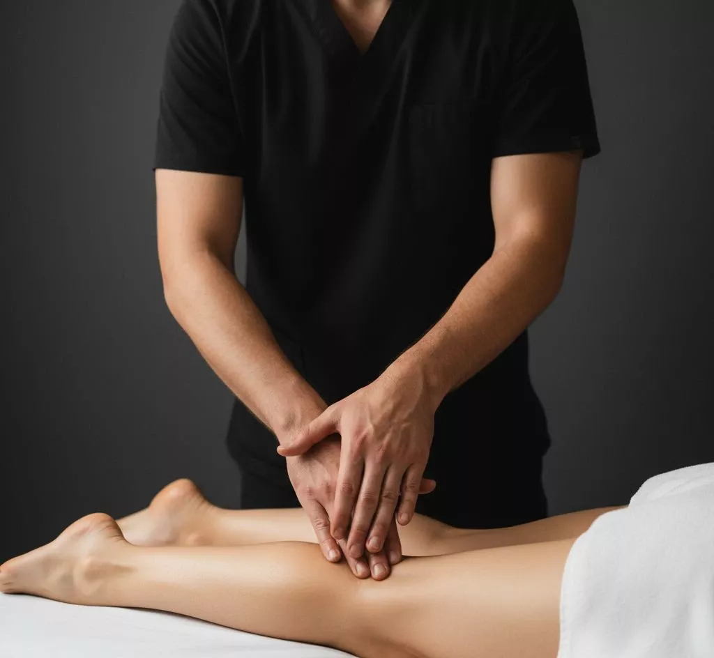 Масажист робить масаж ніг