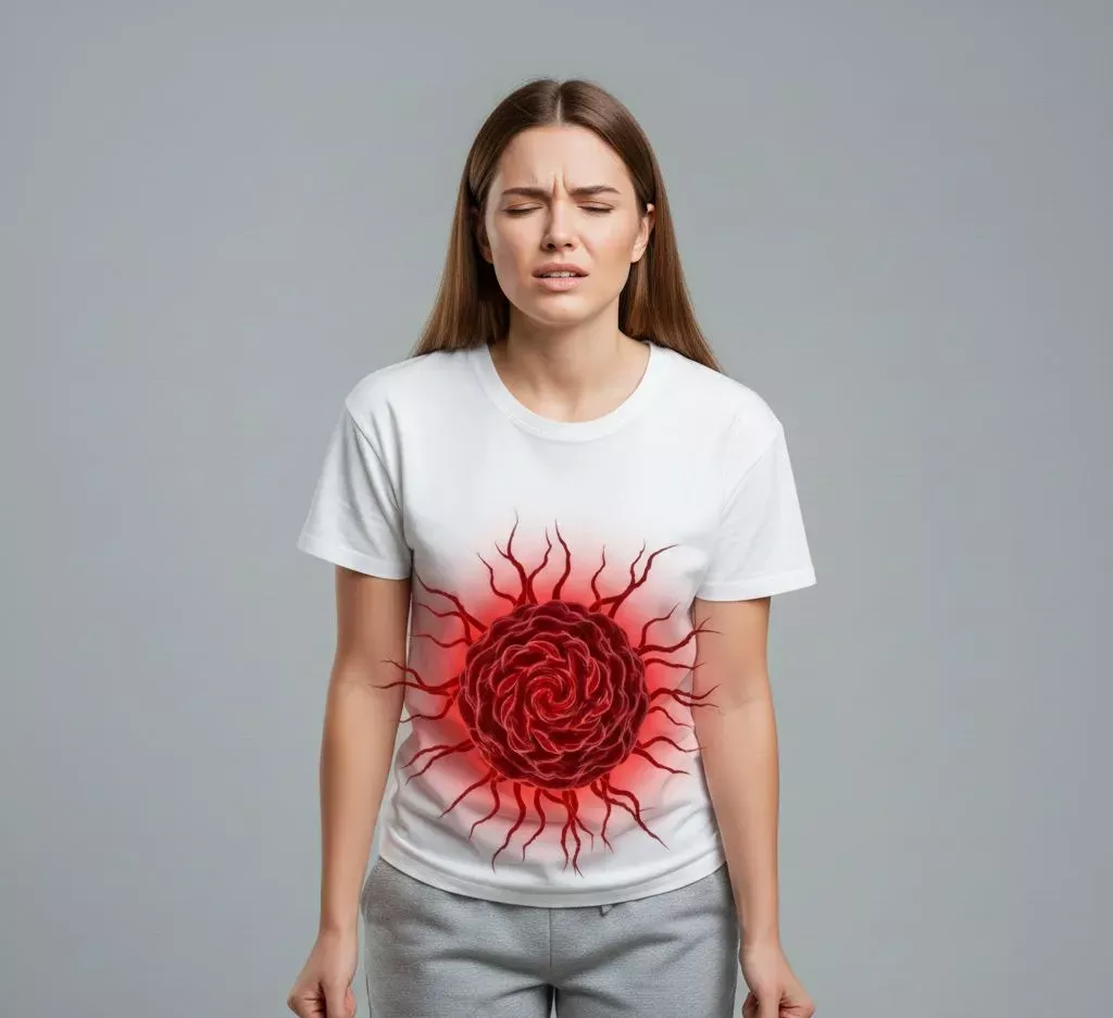 Ілюстрація області де може бути пухлина в жінки